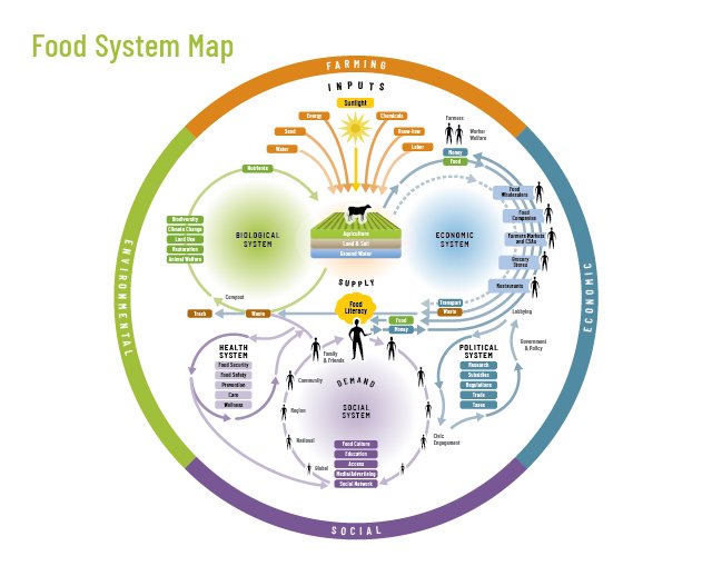 Map of local food system sectors