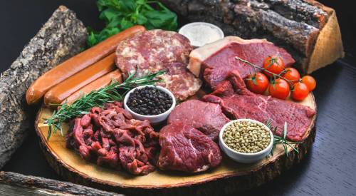 plate of raw meat